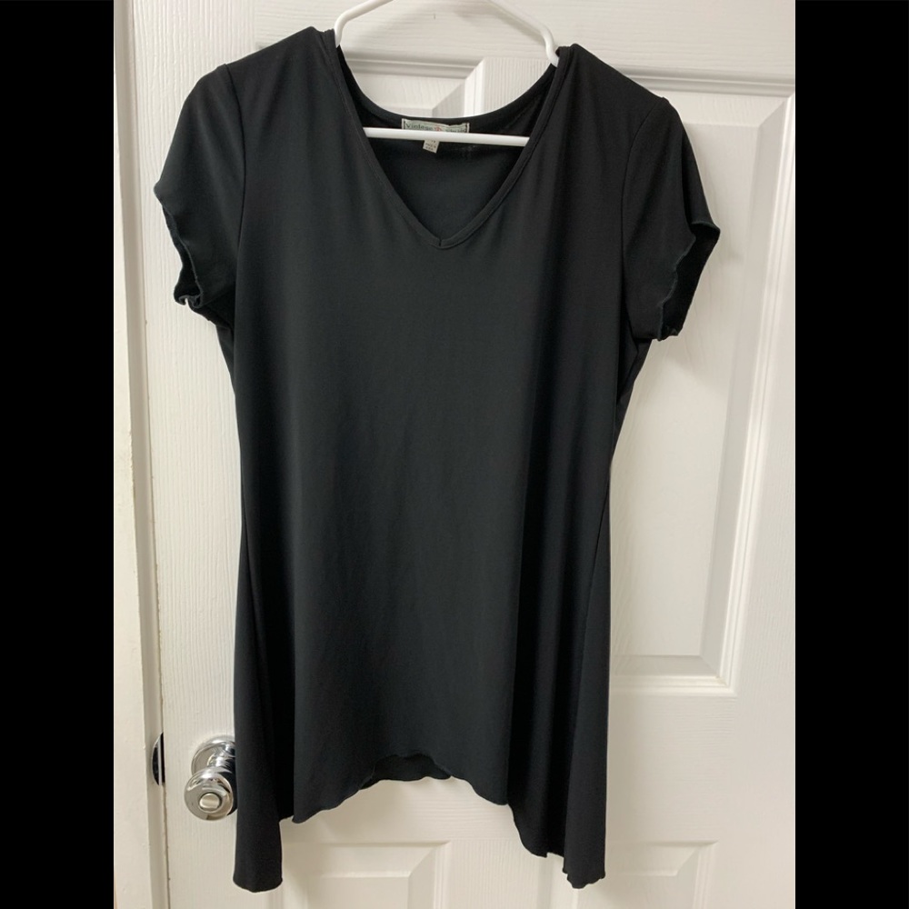 Black V-neck Top